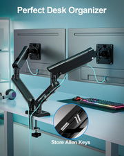 Dual Monitor Arm Desk Mount Fits Max 32 inch Screens, Holds 4.4 to 19.8lbs