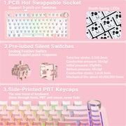 AULA F75 Pro Wireless Mechanical Keyboard,75% Hot Swappable Custom Keyboard with Knob,RGB Backlit,Pre-lubed Reaper Switches,Side Printed PBT Keycaps,2.4GHz/USB-C/BT5.0 Mechanical Gaming Keyboards