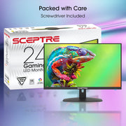 Sceptre 24-inch Prime Monitor Thin 1080p LED Monitor 99% sRGB 2x HDMI VGA Build-in Speakers, Machine Black (E248W-19203R 2025 Series)