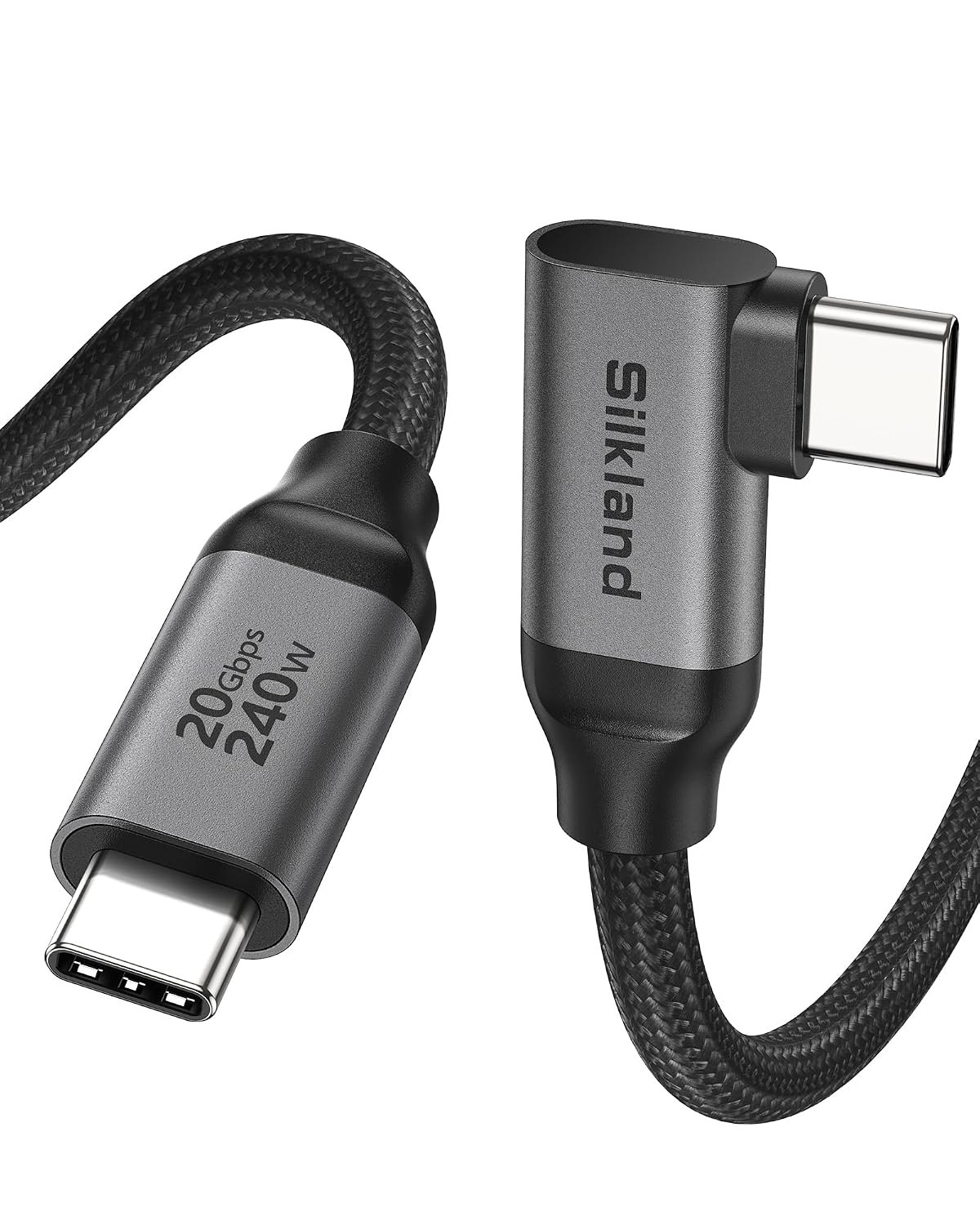 Silkland USB C Monitor Cable Right Angle 5FT, 8K@30Hz 5K/4K@60Hz Display