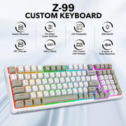 HUO JI E-Yooso Creamy Mechanical Keyboard Wired, RGB Backlit, White