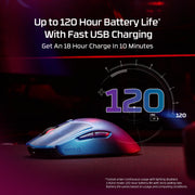 HyperX Pulsefire Haste 2 – Wireless Gaming Mouse- Ultra Lightweight, 61g, 100 Hour Battery Life, Dual Wireless Connectivity, Precision Sensor - Black