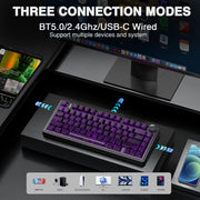 AULA F75 Pro Wireless Mechanical Keyboard,75% Hot Swappable Custom Keyboard with Knob,RGB Backlit,Pre-lubed Reaper Switches,Side Printed PBT Keycaps,2.4GHz/USB-C/BT5.0 Mechanical Gaming Keyboards