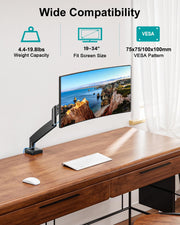 Dual Monitor Arm Desk Mount Fits Max 32 inch Screens, Holds 4.4 to 19.8lbs