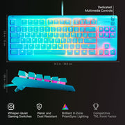 SteelSeries USB Apex 5 Hybrid Mechanical Gaming Keyboard – Per-Key RGB Illumination – Aircraft Grade Aluminum Alloy Frame – OLED Smart Display (Hybrid Blue Switch)