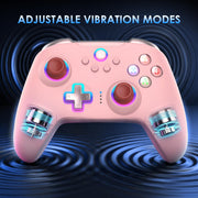 Moonag Wireless PC Controller with Hall Effect Joystick, 2.4G Wireless & Wired 1000Hz Polling Rate, Turbo & Dual Vibration, RGB Lighting, Gaming Controller for PC/Switch/iOS/Android, Black