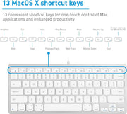 Macally Small USB Wired Keyboard for Mac and Windows - 78 Scissor Keys, 13 Shortcut Compatible Apple Keyboard - Mini Compact USB Computer Keyboard That Saves Space and Looks Great - Space Grey