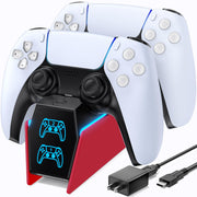 OIVO PS5 Controller Charger with Fast Charging AC Adapter, PS5 Controller Charging Station Stand for PlayStation 5, Docking Station Replacement for PS 5 Accessories Kits