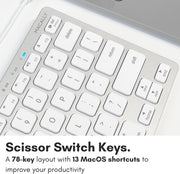 Macally Small USB Wired Keyboard for Mac and Windows - 78 Scissor Keys, 13 Shortcut Compatible Apple Keyboard - Mini Compact USB Computer Keyboard That Saves Space and Looks Great - Space Grey