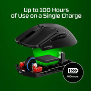 HyperX Pulsefire Haste 2 – Wireless Gaming Mouse- Ultra Lightweight, 61g, 100 Hour Battery Life, Dual Wireless Connectivity, Precision Sensor - Black