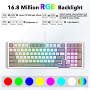 HUO JI E-Yooso Creamy Mechanical Keyboard Wired, RGB Backlit, White