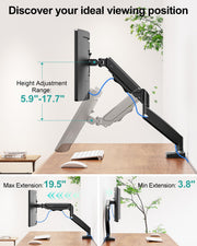 Dual Monitor Arm Desk Mount Fits Max 32 inch Screens, Holds 4.4 to 19.8lbs