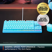 SteelSeries USB Apex 5 Hybrid Mechanical Gaming Keyboard – Per-Key RGB Illumination – Aircraft Grade Aluminum Alloy Frame – OLED Smart Display (Hybrid Blue Switch)