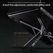 Magnetic Laptop Stand, 3-in-1 Foldable Aluminum Riser, Grey