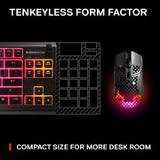 SteelSeries USB Apex 5 Hybrid Mechanical Gaming Keyboard – Per-Key RGB Illumination – Aircraft Grade Aluminum Alloy Frame – OLED Smart Display (Hybrid Blue Switch)