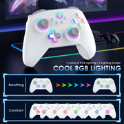 Moonag Wireless PC Controller with Hall Effect Joystick, 2.4G Wireless & Wired 1000Hz Polling Rate, Turbo & Dual Vibration, RGB Lighting, Gaming Controller for PC/Switch/iOS/Android, Black