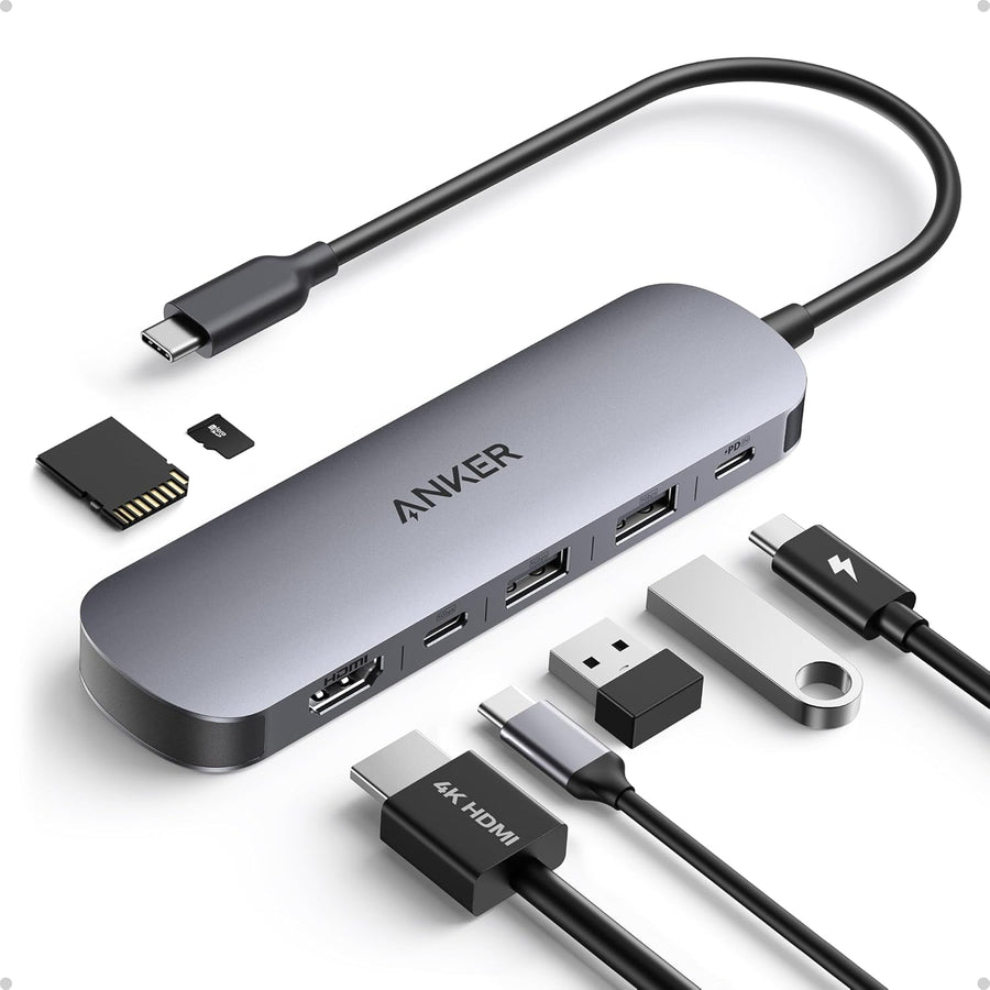 Anker USB C Hub, 7in1 Multi-Port USB Adapter, 4K@60Hz USBC to HDMI Splitter