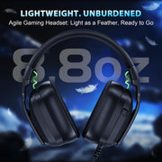 Vakedy Wired Gaming Headset for Xbox,PS5,PS4,PC,Switch, RGB 50mm Drivers