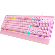 TECKNET Wired Gaming Keyboard, RGB Backlit Keyboard with Metal Panel Design