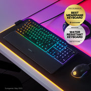 SteelSeries USB Apex 5 Hybrid Mechanical Gaming Keyboard – Per-Key RGB Illumination – Aircraft Grade Aluminum Alloy Frame – OLED Smart Display (Hybrid Blue Switch)