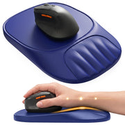 Ergonomic Mouse Pad with Wrist Rest, Sloped Memory Foam Mousepad with Wrist Support, Cooling Channels, Non-Slip Base, Smooth Lycra Surface for Office, Gaming & Home Desk (Black)