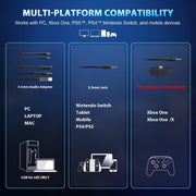Vakedy Wired Gaming Headset for Xbox,PS5,PS4,PC,Switch, RGB 50mm Drivers