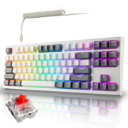 TECWARE Phantom+ Elite 87 Key RGB Mechanical Gaming Keyboard | 3-Mode Wireless Bluetooth 5.0, 2.4GHz & USB-C Wired | Hot-Swappable 5-Pin | Double-Shot PBT Keycaps | Wraith Brown Switch - Black