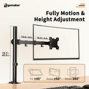 ERGOMAKER Dual Monitor Mount, Height Adjustable Swivel for 13-27" Screens