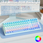 AULA F99 Wireless Mechanical Keyboard,Gasket Structure Hot Swappable Custom Keyboard,RGB Backlit,Creamy Sound,Side Printed PBT Keycaps,2.4GHz/USB-C/BT5.0 Computer Gaming Keyboards