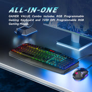 Redragon S101M-KS Gaming Keyboard and Mouse Wireless with Tri-Mode, RGB Keyboard and 4800 DPI Gaming Mouse, 10 Independent Multimedia Keys for Wins, PC, Computer, Wireless S101 Ideal for Gamer