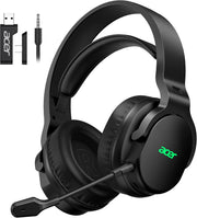 Acer Wireless Gaming Headset for PS5, PC, PS4, Switch, Mac & Laptop, Tri-Mode 2.4GHz Wireless/Bluetooth 5.4/3.5mm Wired, Suspension Headband, 50mm Dynamic Drivers, Detachable ENC Mic, Black