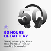 Raycon Essential Bluetooth Headphones - Over The Ear, Active Noise Cancelling Wireless Headphones + Awareness Mode, Bluetooth Headset with Mic, 50 Hours of Battery Life (Blue)
