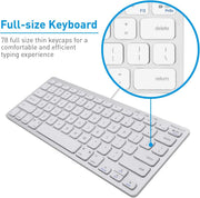 Macally Small USB Wired Keyboard for Mac and Windows - 78 Scissor Keys, 13 Shortcut Compatible Apple Keyboard - Mini Compact USB Computer Keyboard That Saves Space and Looks Great - Space Grey
