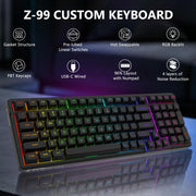 HUO JI E-Yooso Creamy Mechanical Keyboard Wired, RGB Backlit, White