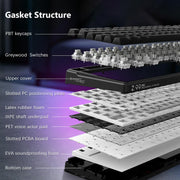 HUO JI E-Yooso Creamy Mechanical Keyboard Wired, RGB Backlit, White