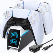 OIVO PS5 Controller Charger with Fast Charging AC Adapter, PS5 Controller Charging Station Stand for PlayStation 5, Docking Station Replacement for PS 5 Accessories Kits