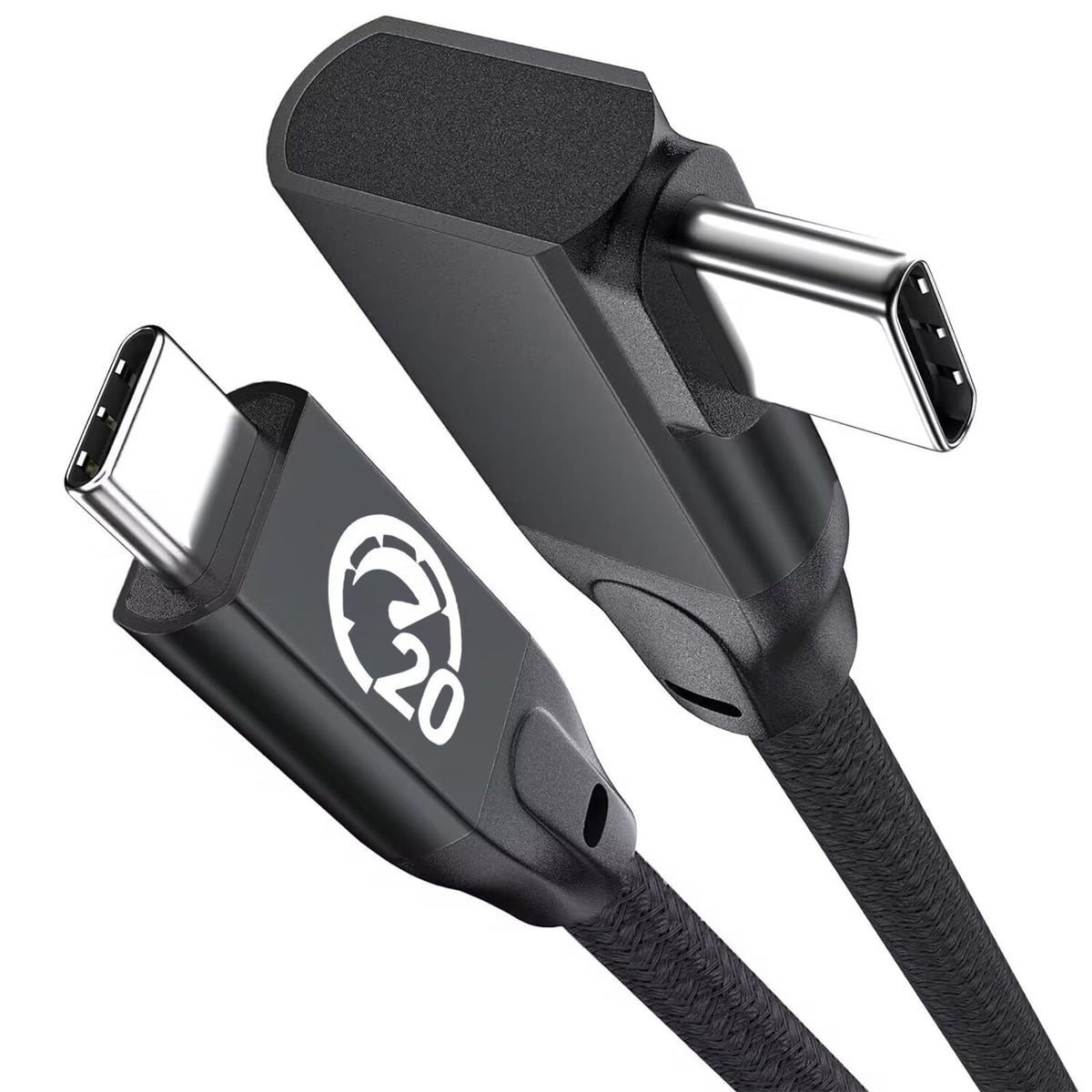 6 inch USB C to USB C Cable Right Angle, 0.5ft Short USB-C Cable 90 Degree