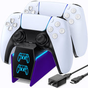 OIVO PS5 Controller Charger with Fast Charging AC Adapter, PS5 Controller Charging Station Stand for PlayStation 5, Docking Station Replacement for PS 5 Accessories Kits
