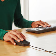 Amazon Basics 3-Button USB Wired Mouse with Responsive Tracking, Plug & Play, Compatible with Windows and Mac, Black