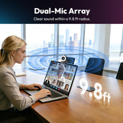 Angetube 4K Webcam with Ring Light, Computer Web Camera for Desktop, Laptop