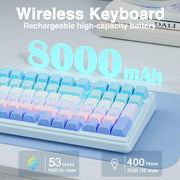 AULA F99 Wireless Mechanical Keyboard,Gasket Structure Hot Swappable Custom Keyboard,RGB Backlit,Creamy Sound,Side Printed PBT Keycaps,2.4GHz/USB-C/BT5.0 Computer Gaming Keyboards
