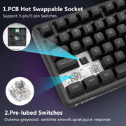 HUO JI E-Yooso Creamy Mechanical Keyboard Wired, RGB Backlit, White