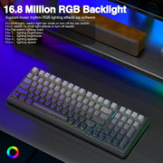 AULA F99 Wireless Mechanical Keyboard,Gasket Structure Hot Swappable Custom Keyboard,RGB Backlit,Creamy Sound,Side Printed PBT Keycaps,2.4GHz/USB-C/BT5.0 Computer Gaming Keyboards