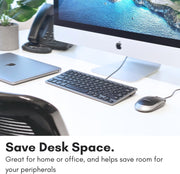 Macally Small USB Wired Keyboard for Mac and Windows - 78 Scissor Keys, 13 Shortcut Compatible Apple Keyboard - Mini Compact USB Computer Keyboard That Saves Space and Looks Great - Space Grey