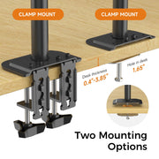 Suptek Dual LED LCD Monitor Stand up Desk Mount for 2 / Two Screens up to 32 inch Extra Tall 31.5" Pole Heavy Duty Fully Adjustable Stand Vertical Array (MD6802)