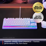 SteelSeries USB Apex 5 Hybrid Mechanical Gaming Keyboard – Per-Key RGB Illumination – Aircraft Grade Aluminum Alloy Frame – OLED Smart Display (Hybrid Blue Switch)