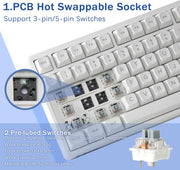 HUO JI E-Yooso Creamy Mechanical Keyboard Wired, RGB Backlit, White