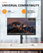 Suptek Dual LED LCD Monitor Stand up Desk Mount for 2 / Two Screens up to 32 inch Extra Tall 31.5" Pole Heavy Duty Fully Adjustable Stand Vertical Array (MD6802)