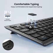 TECKNET Wireless Keyboard Rechargeable 2.4G Ultra-Slim, Comfortable Typing