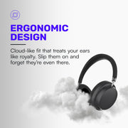 Raycon Essential Bluetooth Headphones - Over The Ear, Active Noise Cancelling Wireless Headphones + Awareness Mode, Bluetooth Headset with Mic, 50 Hours of Battery Life (Blue)